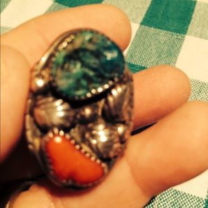 Turqoiuse and Coral men’s ring